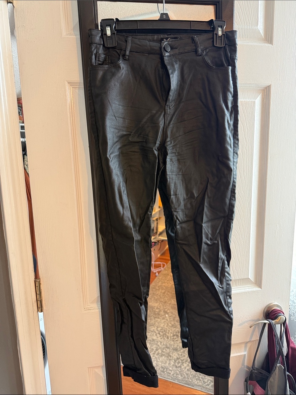 Amazon Black Coated Skinny Women's Pants